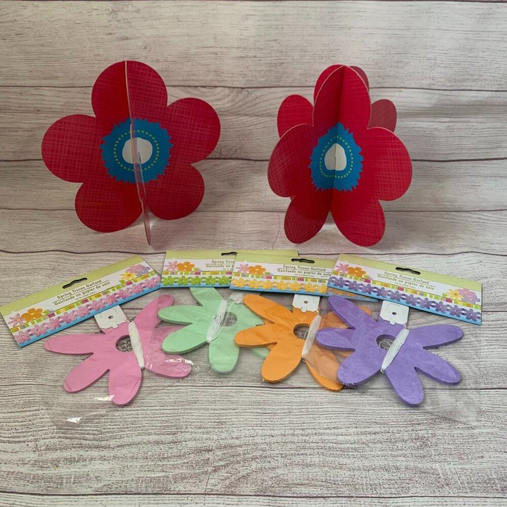 Spring Flower Garland and Decoration Bundle 4 Flower Garland 2 Standing Flowers